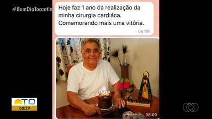 Telespectador comemora um ano de cirurgia do coração