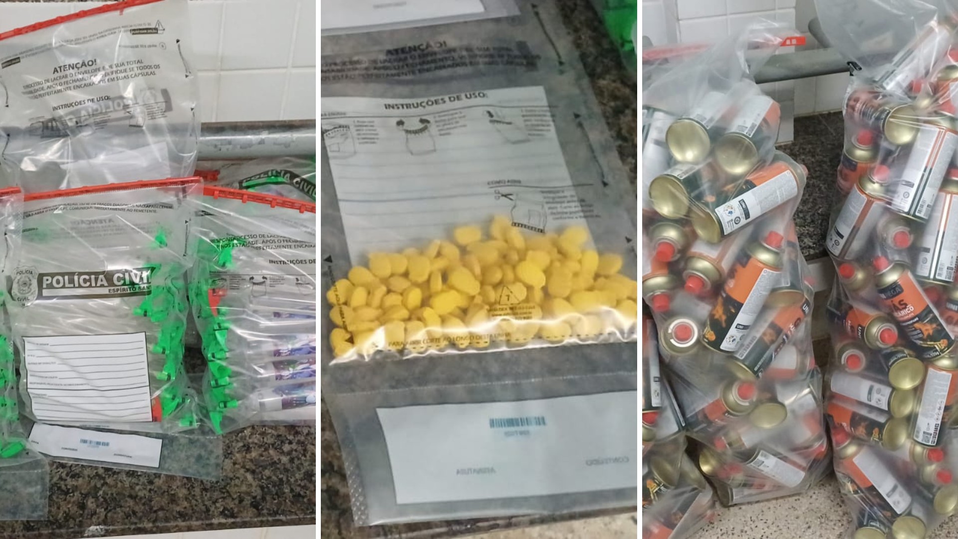 Droga 'abacaxizinho' e mil frascos de lança-perfume são encontrados em carro na BR-101, no ES