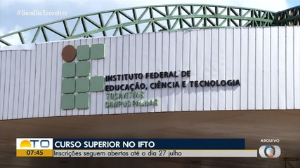 IFTO abre inscrições para curso superior de tecnologia
