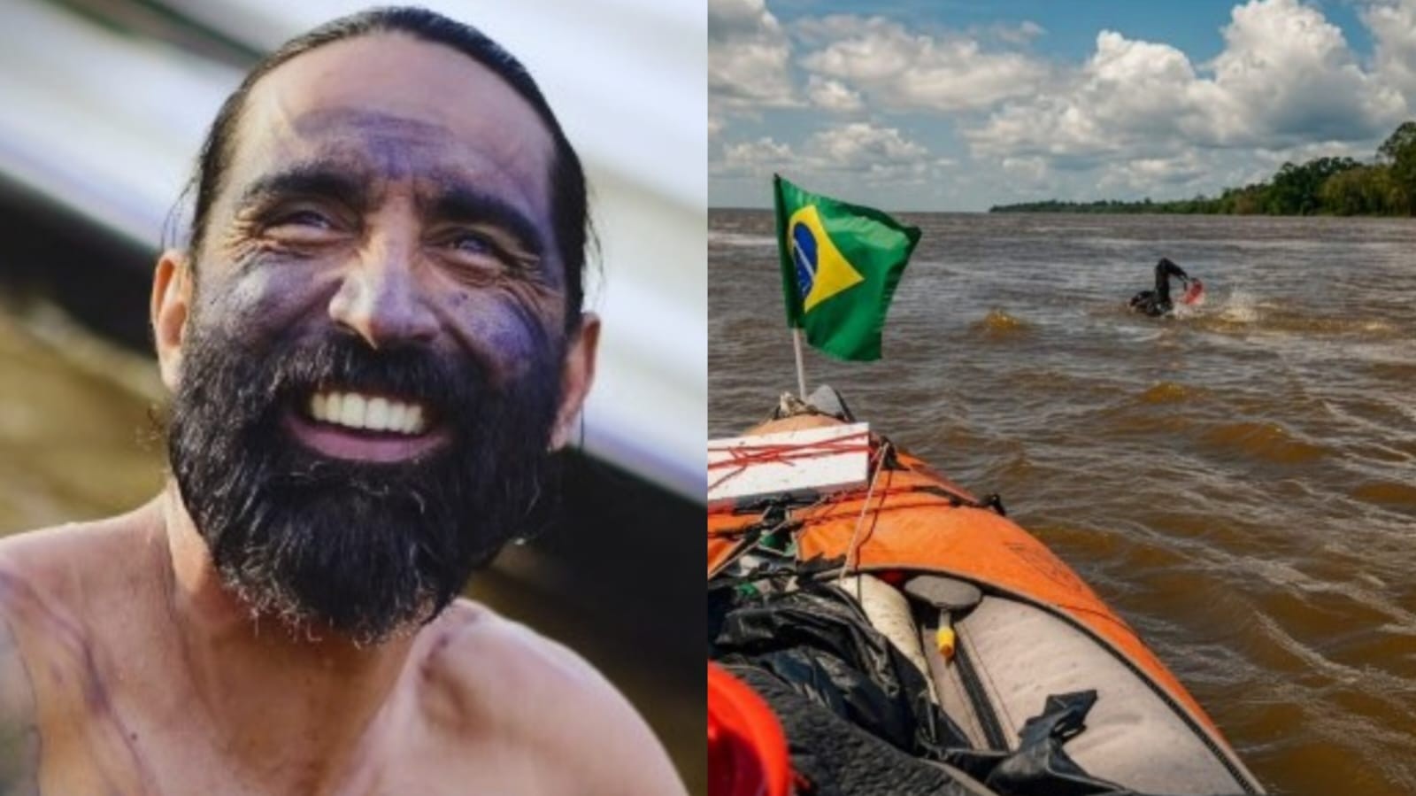 Ativista colombiano que percorre o rio Amazonas a nado chega a Santarém nesta quarta-feira (8)