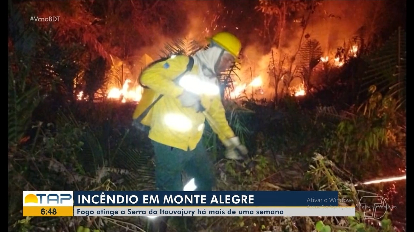 Incêndio atinge Serra do Itawajury há mais de uma semana em Monte Alegre