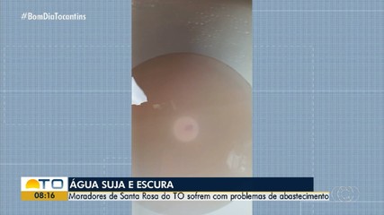 Moradores reclamam da cor da água que sai da torneira em Santa Rosa do Tocantins