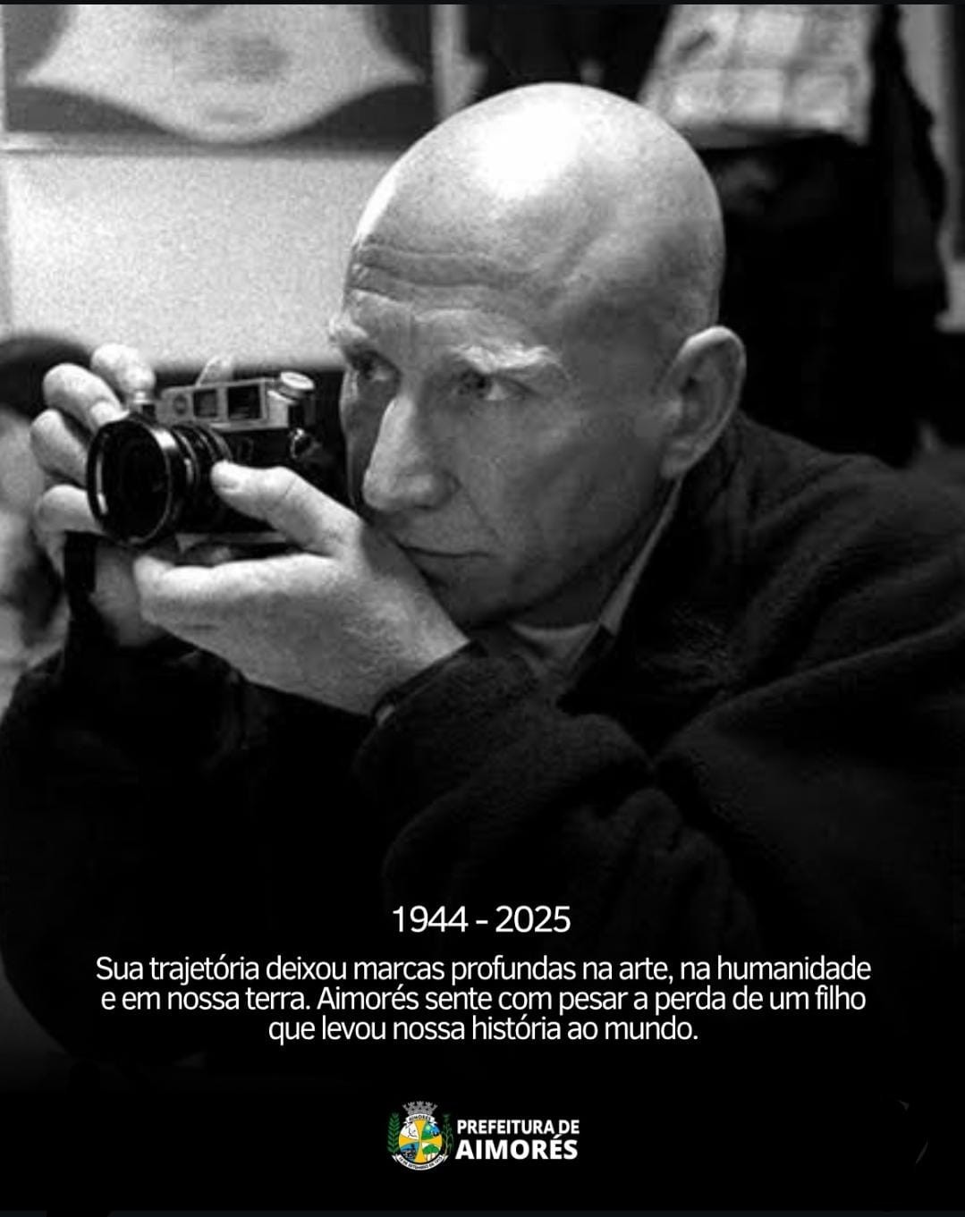 Prefeitura de Aimorés declara luto oficial de três dias após morte de Sebastião Salgado