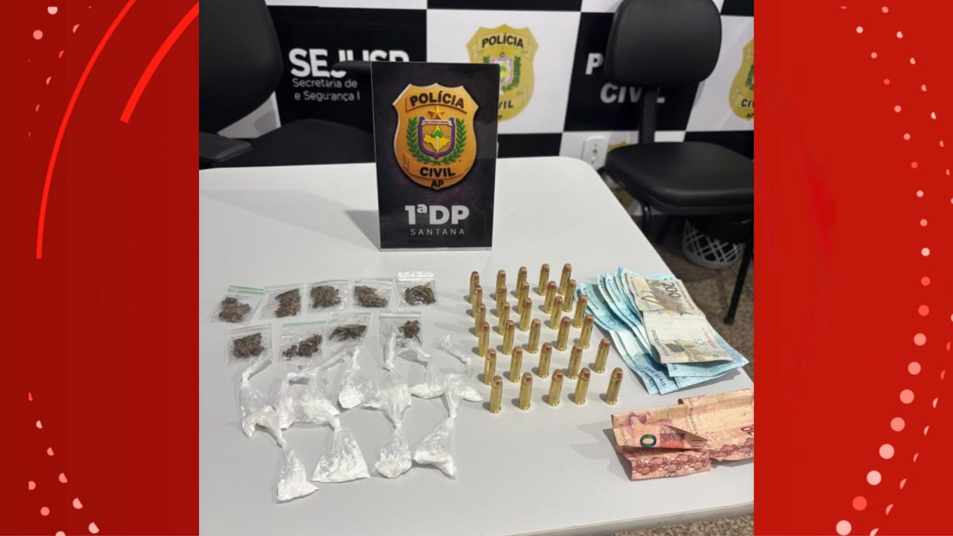 Polícia descobre ponto de venda de drogas e prende suspeito em Santana 