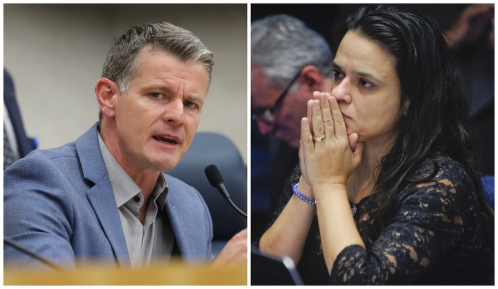 O atual líder do PP na Câmara, vereador Major Palumbo, e a vereadora eleita Janaína Paschoal. — Foto: Montagem/g1/Rede Câmara e Senado Federal