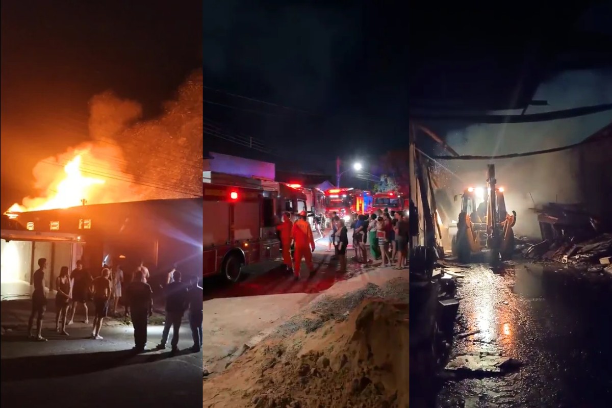 Incêndio destrói marcenaria e mobiliza cinco viaturas dos bombeiros em Campo Grande