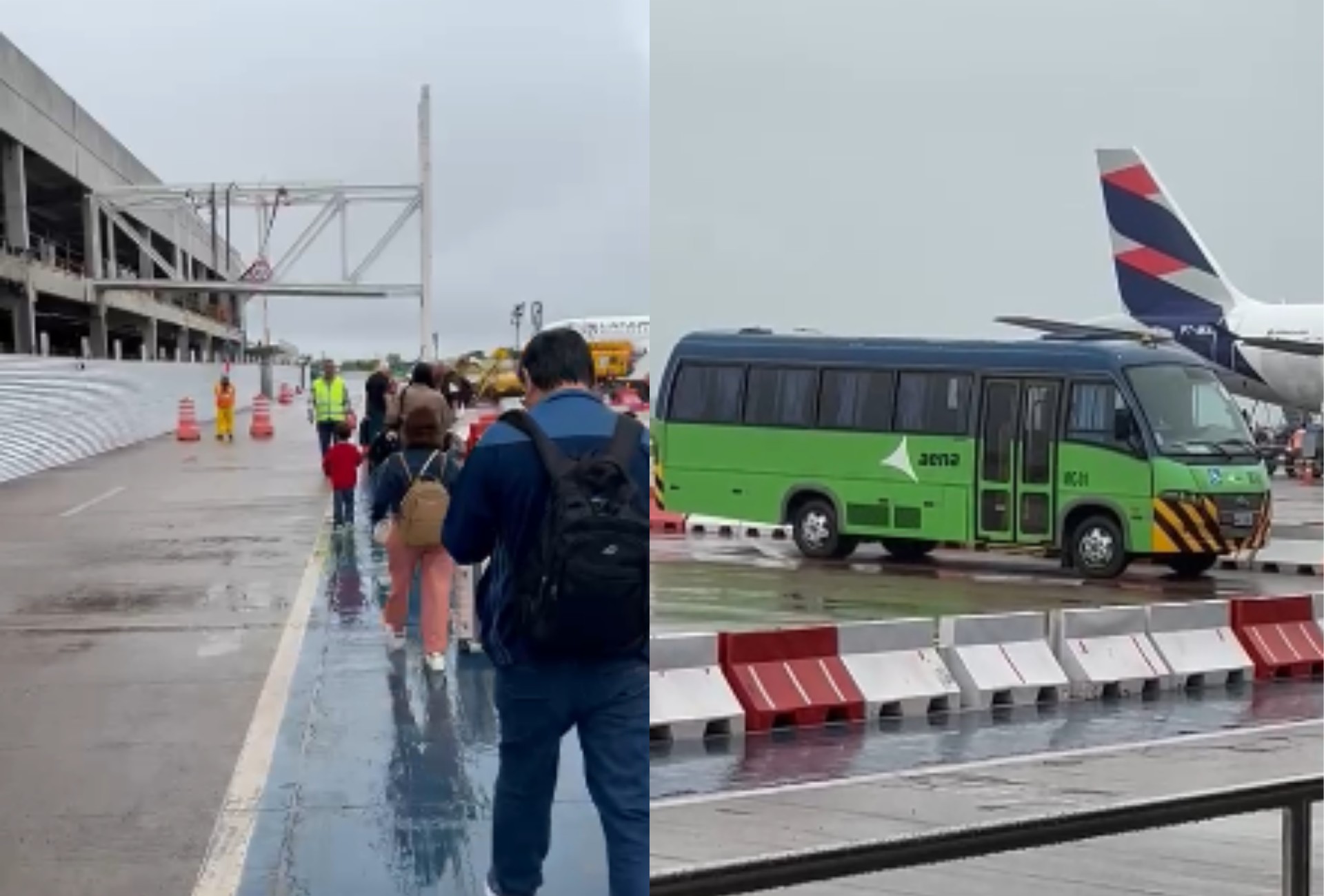 Passageiros enfrentam caos durante embarque sob chuva no Aeroporto Internacional de Campo Grande