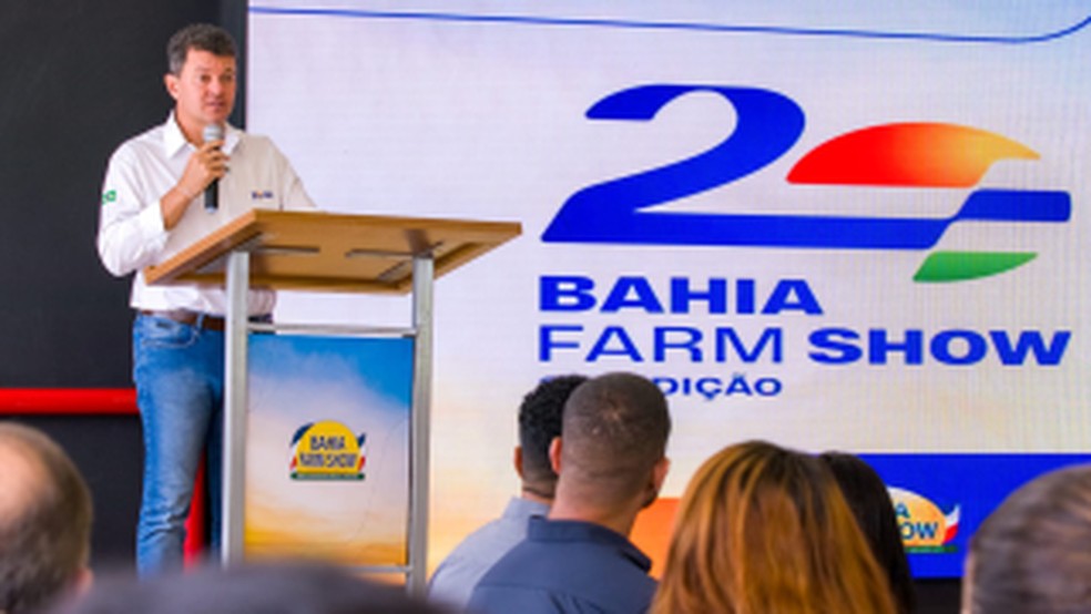 Presidente da AIBA e Bahia Farm Show, Moisés Schmidt apresenta as novidades da 20ª edição da feira. — Foto: Divulgação AIBA