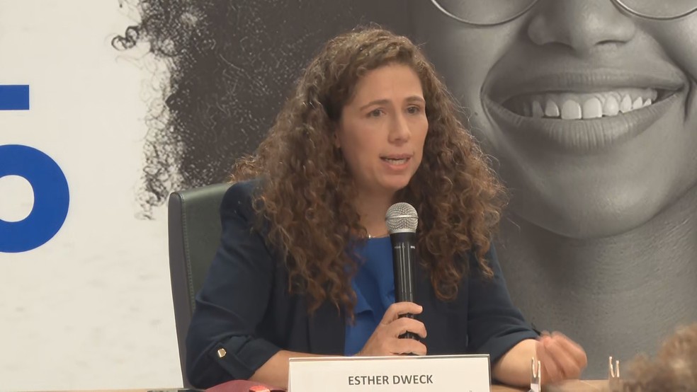Ministra Esther Dweck (Gestão e Inovação) faz balanço da primeira edição do 'Enem dos concursos' — Foto: Reprodução/TV Globo