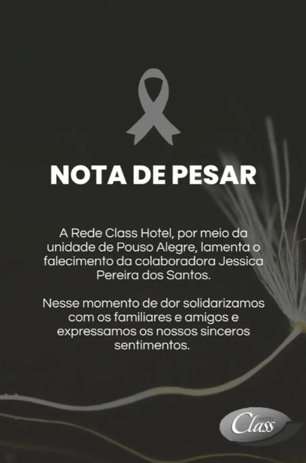 Rede de hotéis lamenta morte de colaboradora em Pouso Alegre — Foto: Reprodução / Redes Sociais