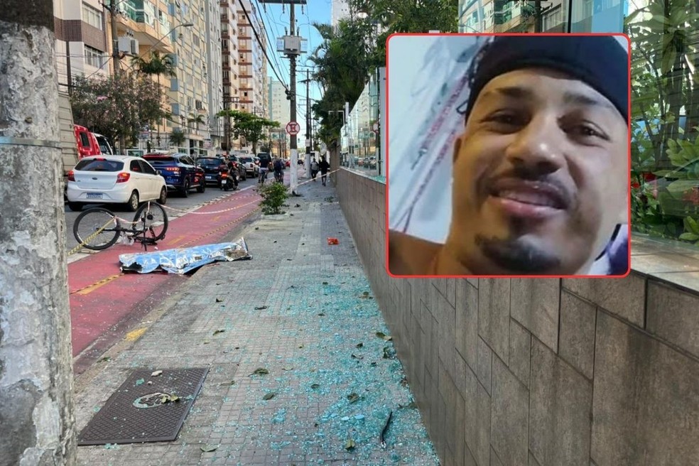 Acidente ocorreu no bairro Itararé, em São Vicente (SP) — Foto: Diego Bertozzi/TV Tribuna e Arquivo Pessoal