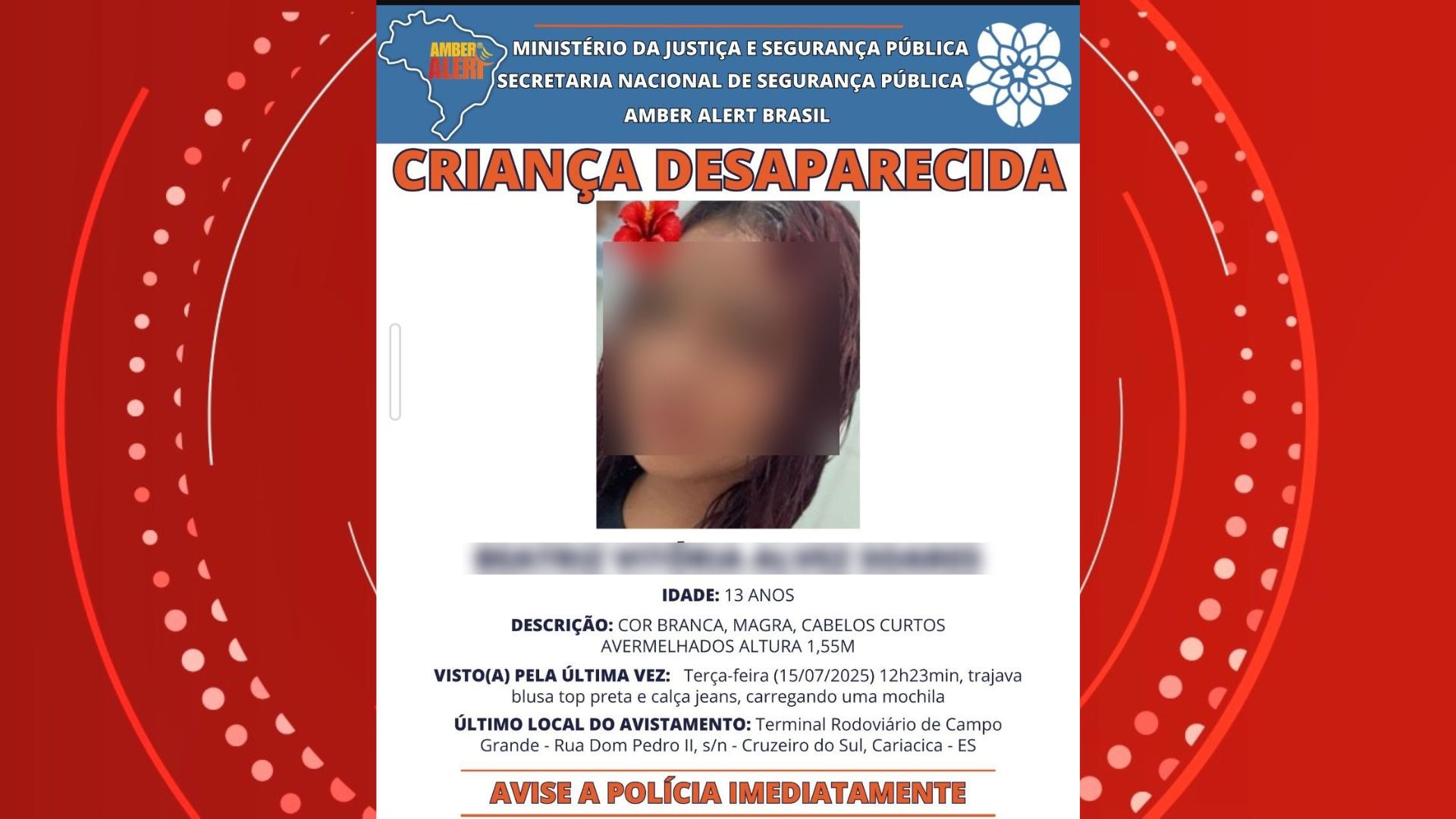 Adolescente desaparecida no ES é localizada após polícia acionar e enviar alertas para usuários do Facebook e Instagram 