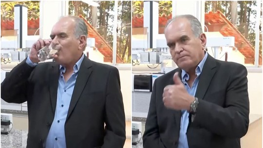 Diretor da Copasa bebe água ao vivo após queixas de gosto de mofo, mas fala em 'intensificar análises'