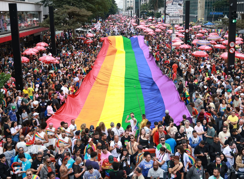 Parada LGBT+ em São Paulo — Foto: LECO VIANA/THENEWS2/ESTADÃO CONTEÚDO