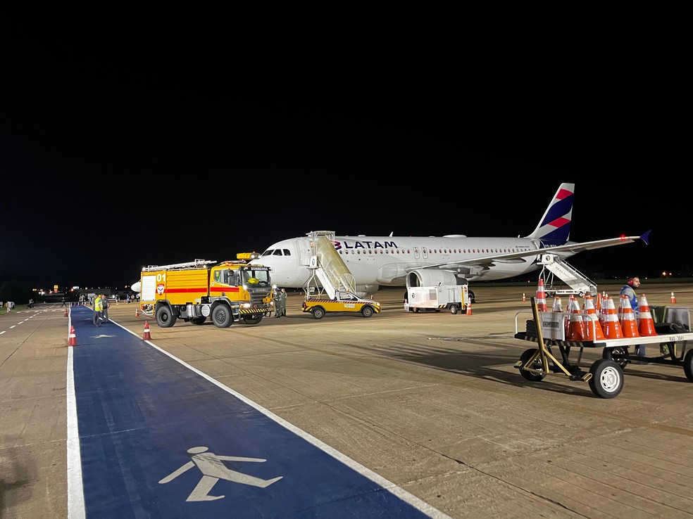 Aeronave retornou para São Paulo com 2h30 de atraso  — Foto: Gustavo Amaral/Arquivo pessoal