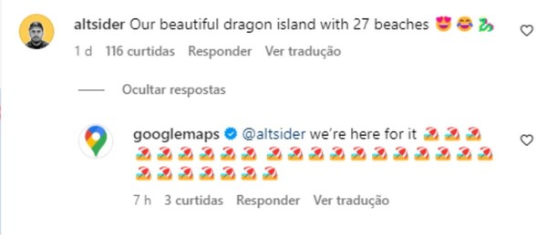 Guarujá viraliza na web por formato de 'dragão' e Google publica meme;  entenda, Santos e Região