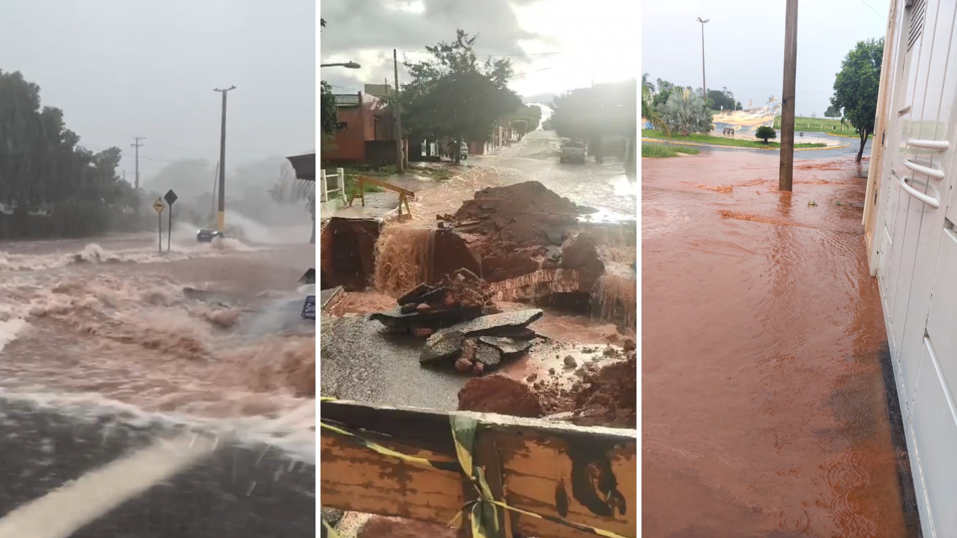 Temporal inunda avenidas, alaga casas e danifica pontes no noroeste de SP