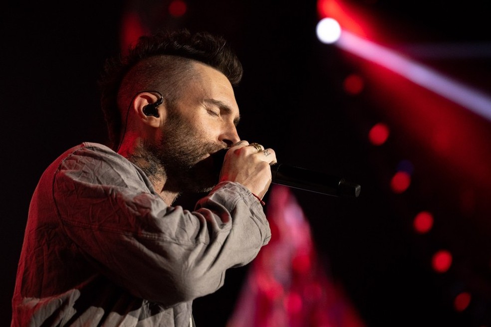 Adam Levine, vocalista e guitarrista da banda Maroon 5 — Foto: Marcelo Brandt/G1