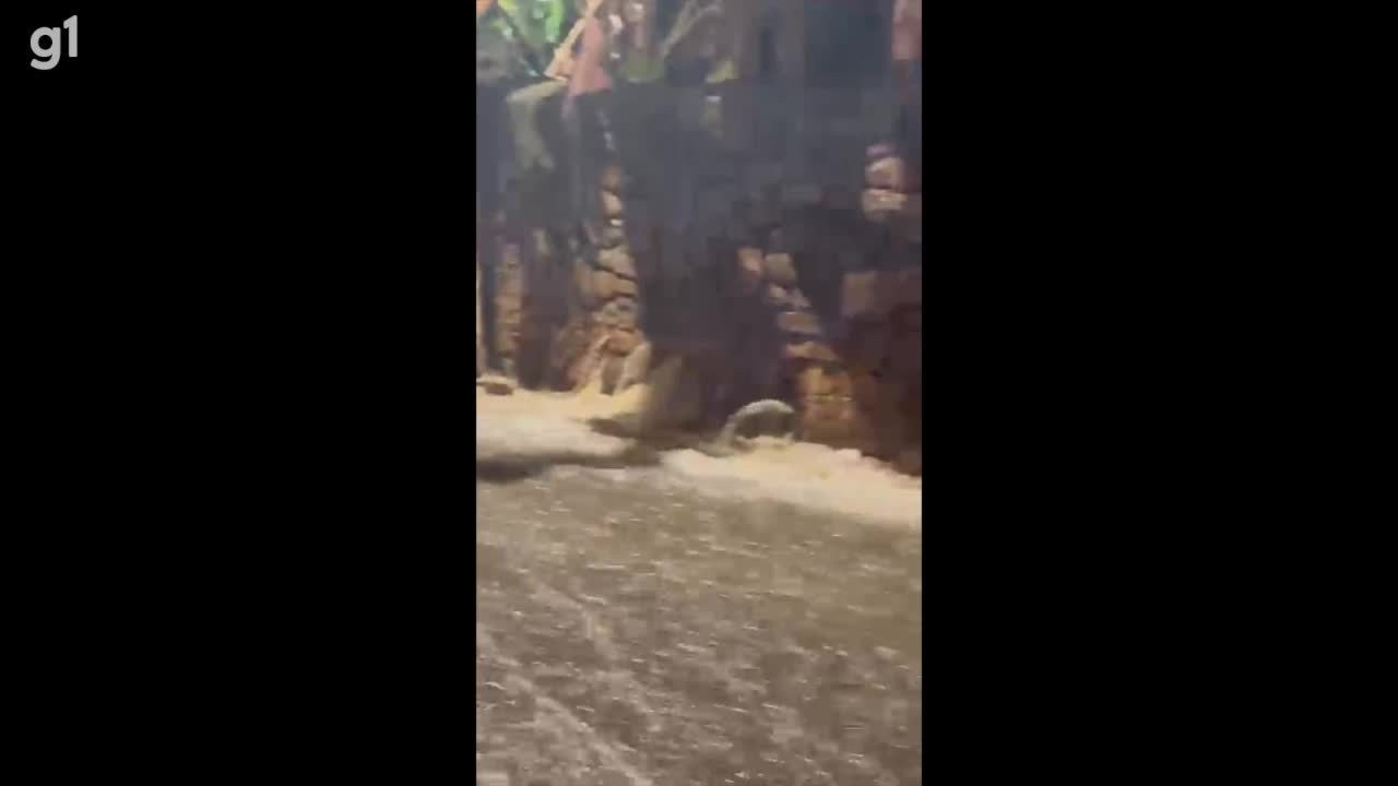 Fortes chuvas alagam ruas em Triunfo, no Sertão; VÍDEO