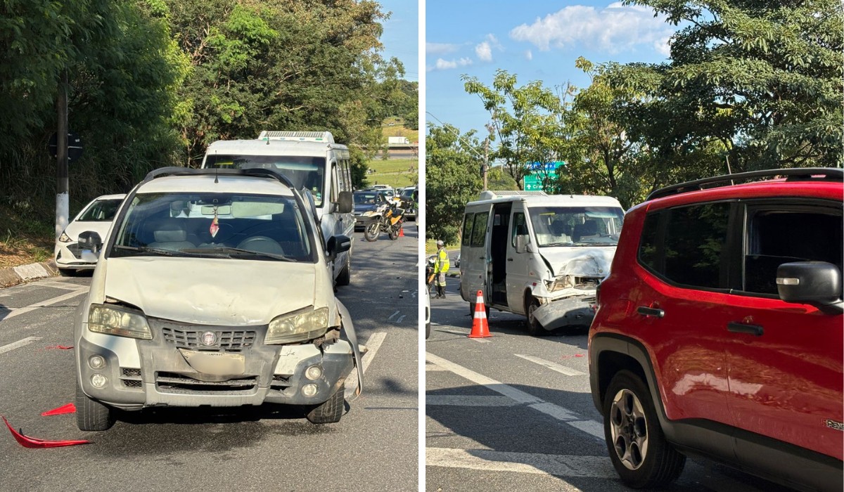 Acidente entre van e dois carros deixa cinco feridos na Rodovia Heitor Penteado, em Campinas