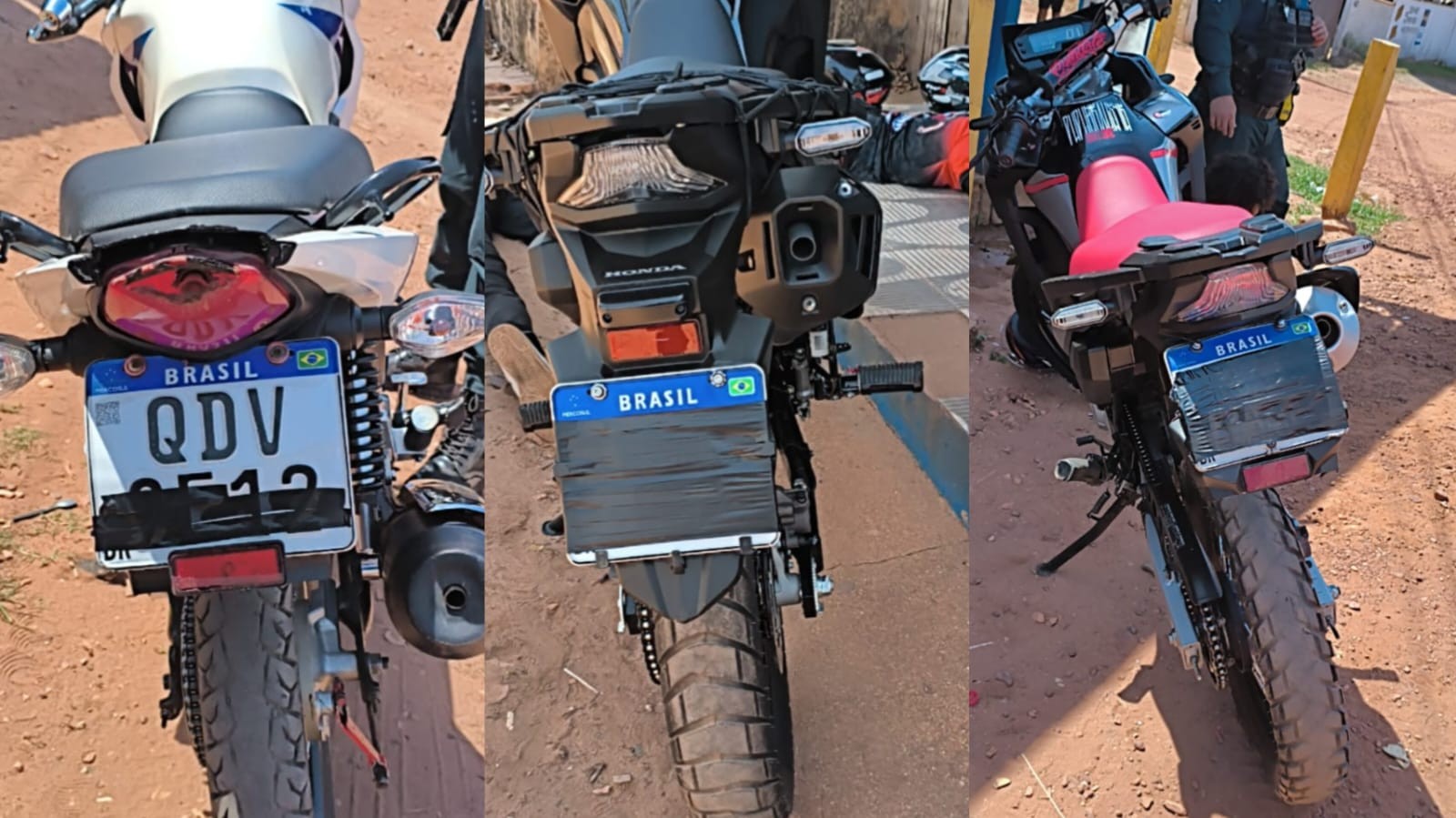 Motociclistas são flagrados pela PM circulando com placas adulteradas para ‘dar grau’ e não serem pegos em radares em Santarém