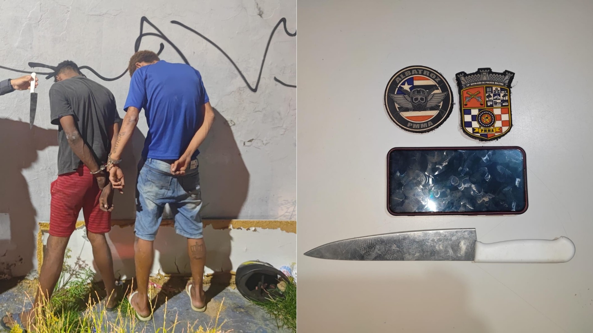 Dois suspeitos são presos após roubo de celular e perseguição policial em São Luís