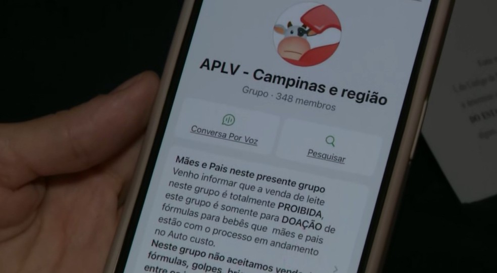 Grupo de WhatsApp ajuda famílias que dependem de doação de fórmula especial para crianças com alergia ao leite de vaca — Foto: Reprodução/EPTV