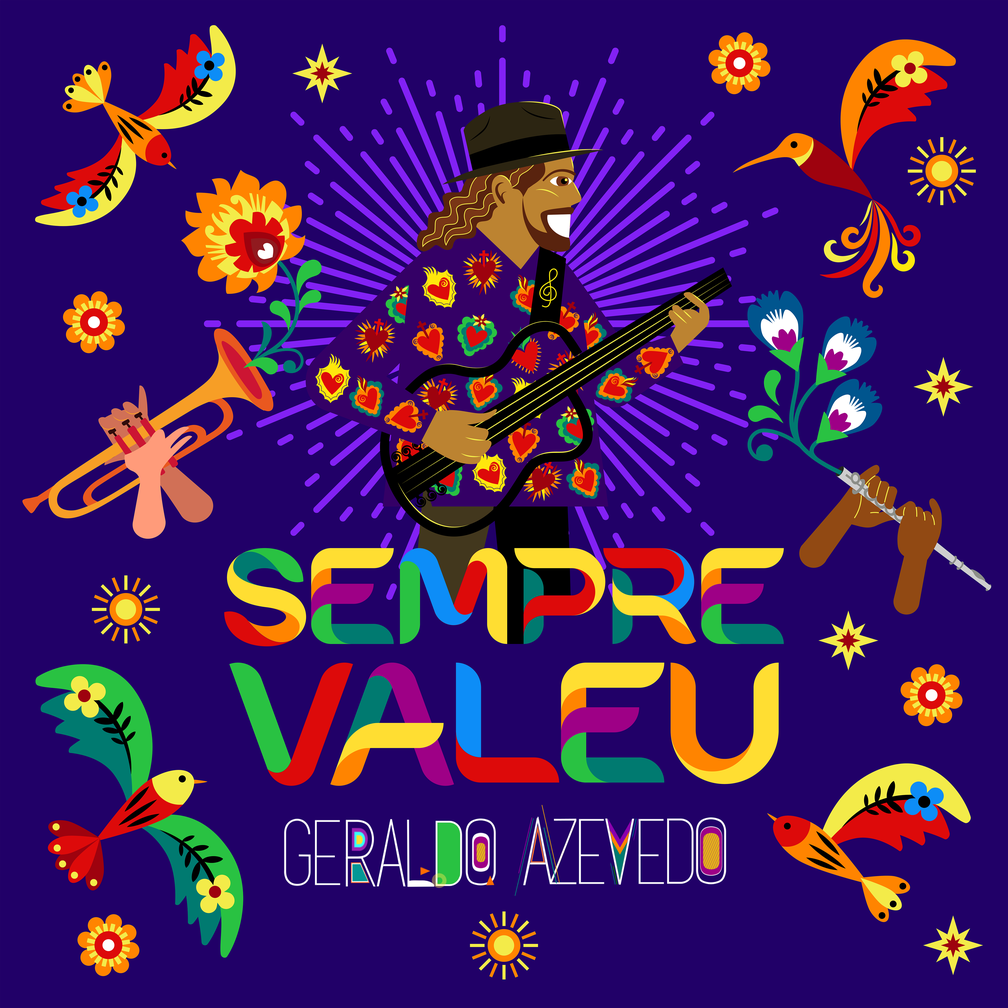 Capa do single ‘Sempre valeu’, de Geraldo Azevedo — Foto: Ilustração de Hime Navarro