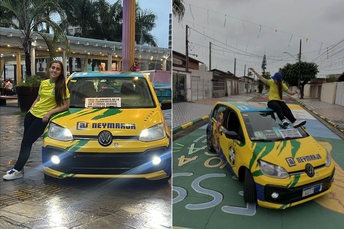 Jovem customiza carro para Copa do Mundo; veja antes e depois