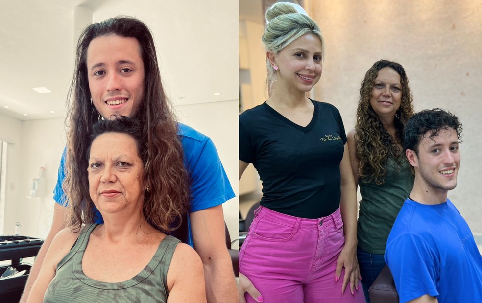 Os cuidados com as mechas envolviam visitas mensais ao salão para hidratar e nutrir os futuros fios de Licena — Foto: Arquivo pessoal