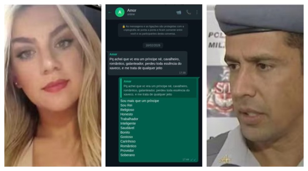 Gisele Alves escreveu que marido deixou de ser 'príncipe'. Ele respondeu que era 'Rei, Religioso', 'Bonito, Gostoso', 'Provedor, Soberano' — Foto: Reprodução