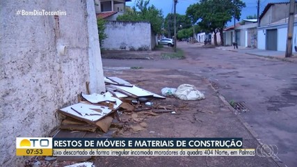 Descarte irregular de lixo incomoda moradores da 404 Norte, em Palmas