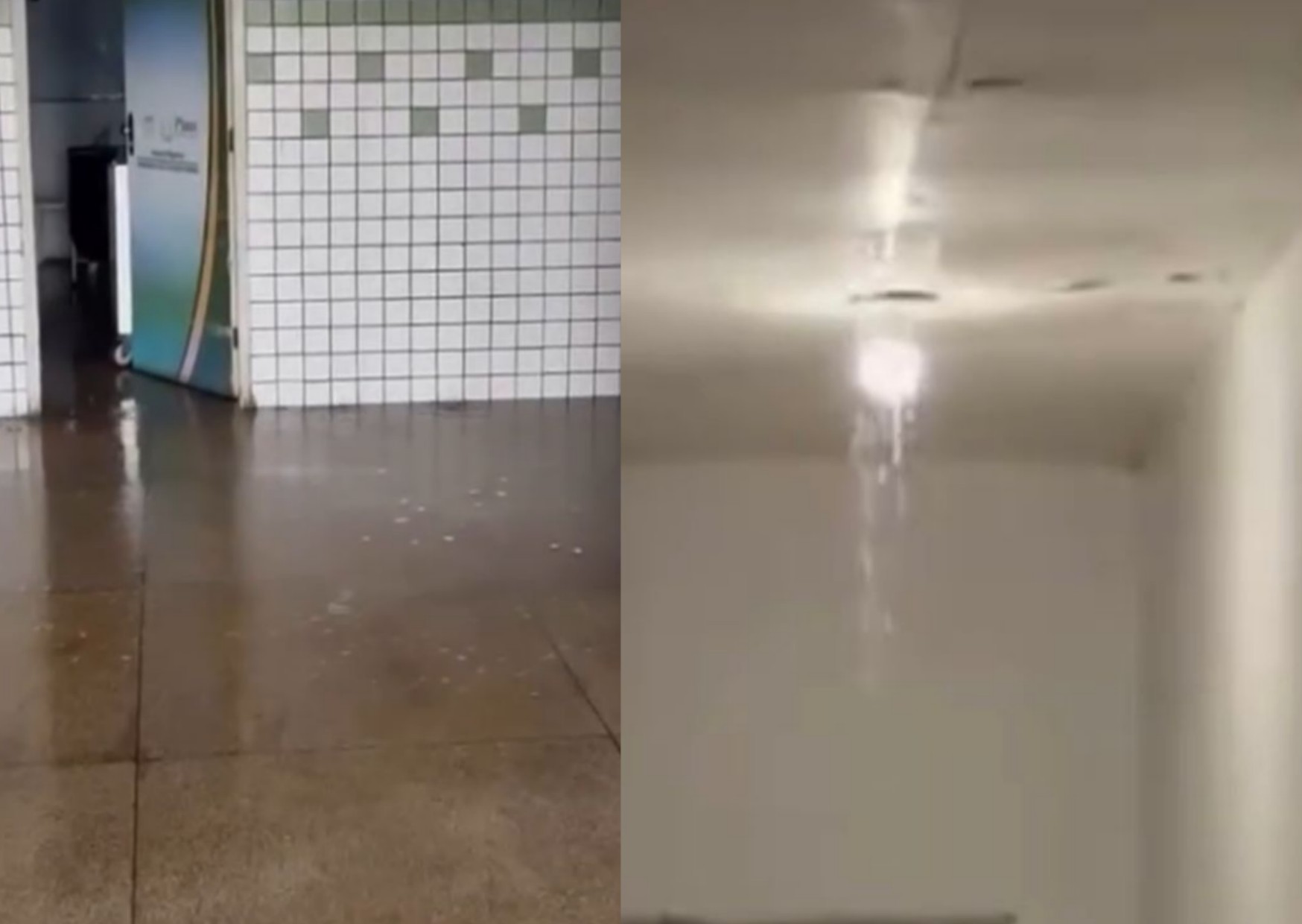 Vídeo: hospital alaga após água de chuva cair pelo teto em cidade do Piauí