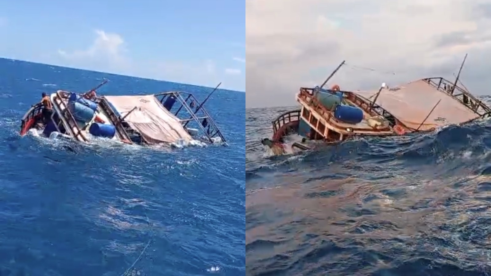 Barco de pesca naufraga no litoral do Ceará, e tripulantes são resgatados em alto mar; vídeo