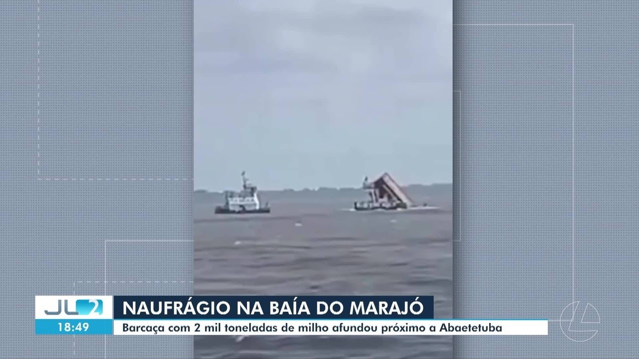 Naufrágio de barcaça com milho na Baía do Marajó mobiliza Marinha e Polícia Civil​‌​