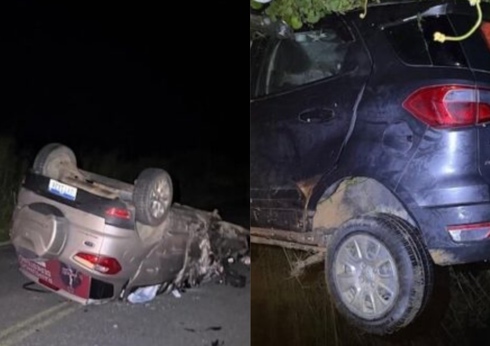 Cantor de seresta fica ferido e motorista morre após carros baterem de frente e capotarem na Bahia 