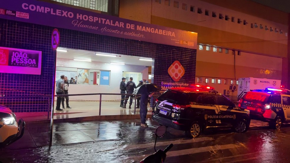 Homem foi assassinado a tiros dentro de hospital em João Pessoa — Foto: Flávio Fernandes/TV Cabo Branco