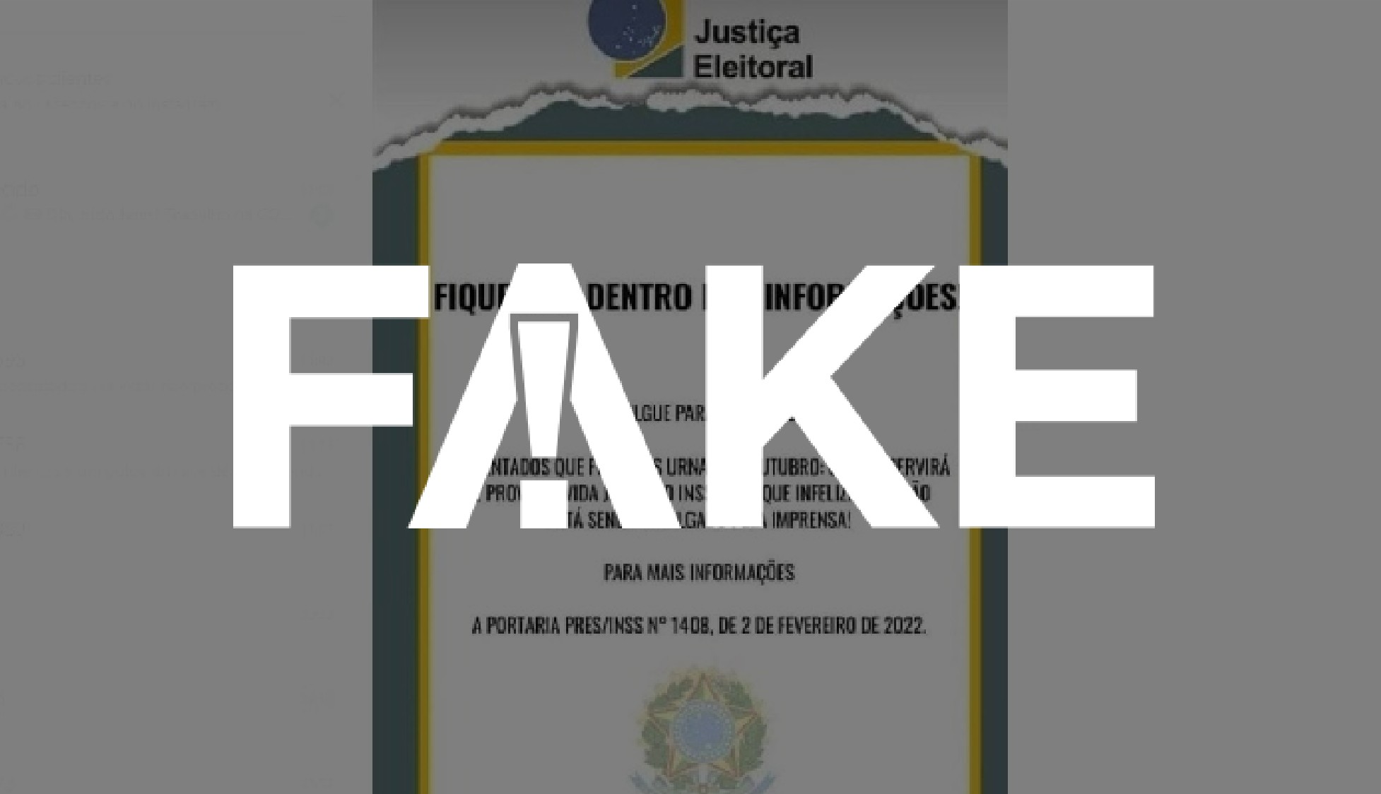 É #FAKE que o voto nas eleições de 2024 valerá como prova de vida para o INSS  