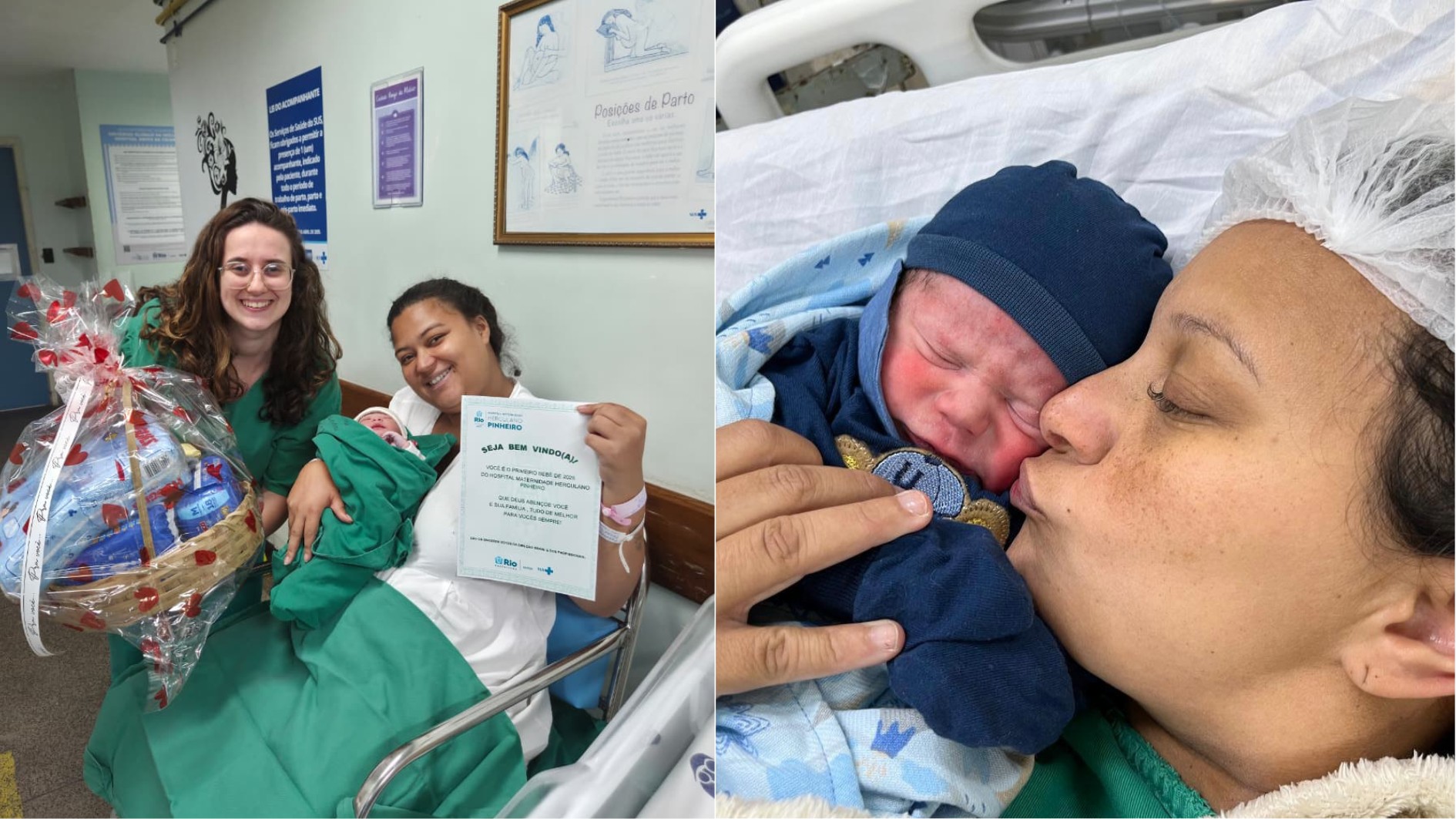 Dois bebês nasceram no primeiro minuto de 2026 na rede pública do Rio