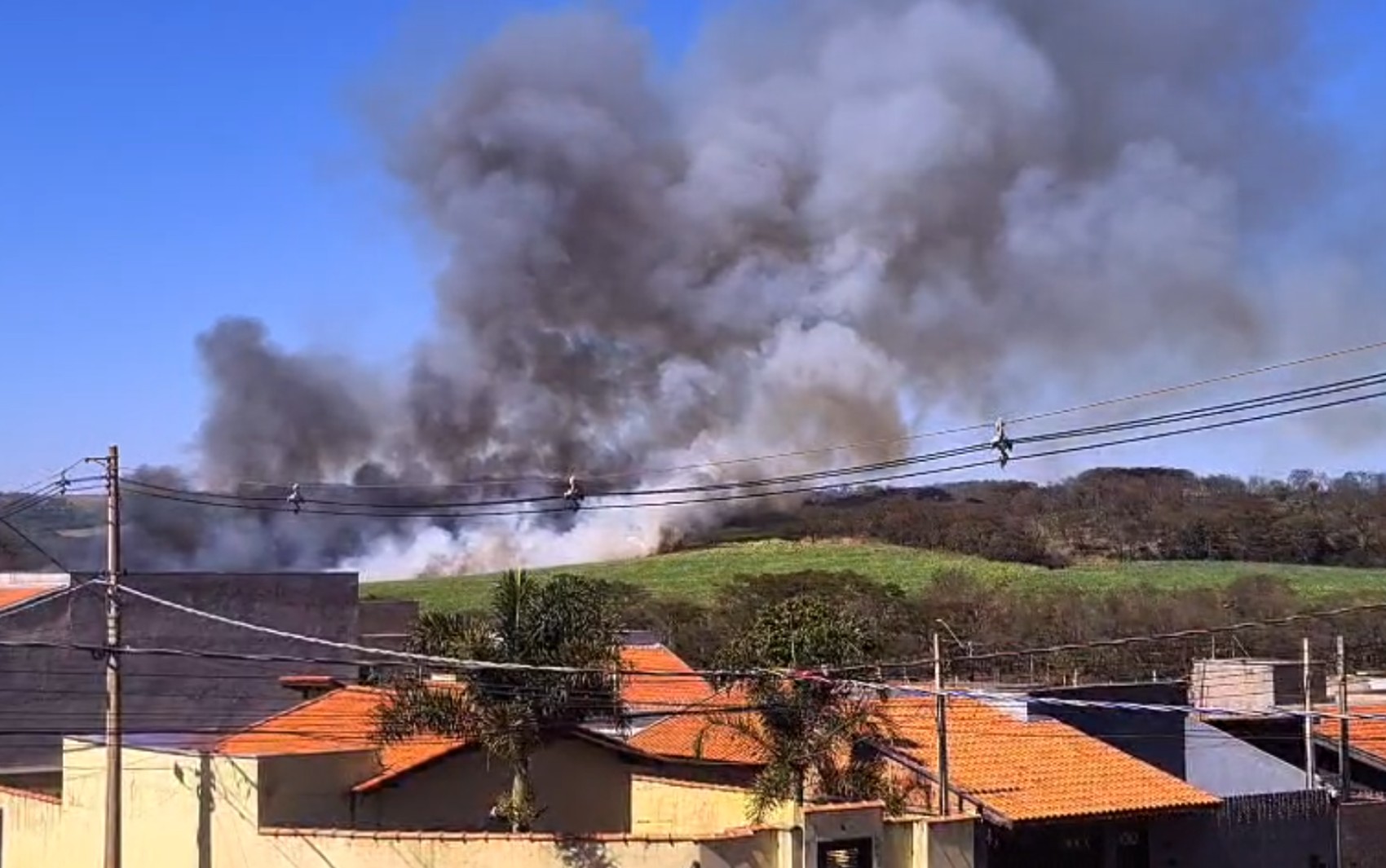 Incêndio atinge área rural de Jardinópolis, SP