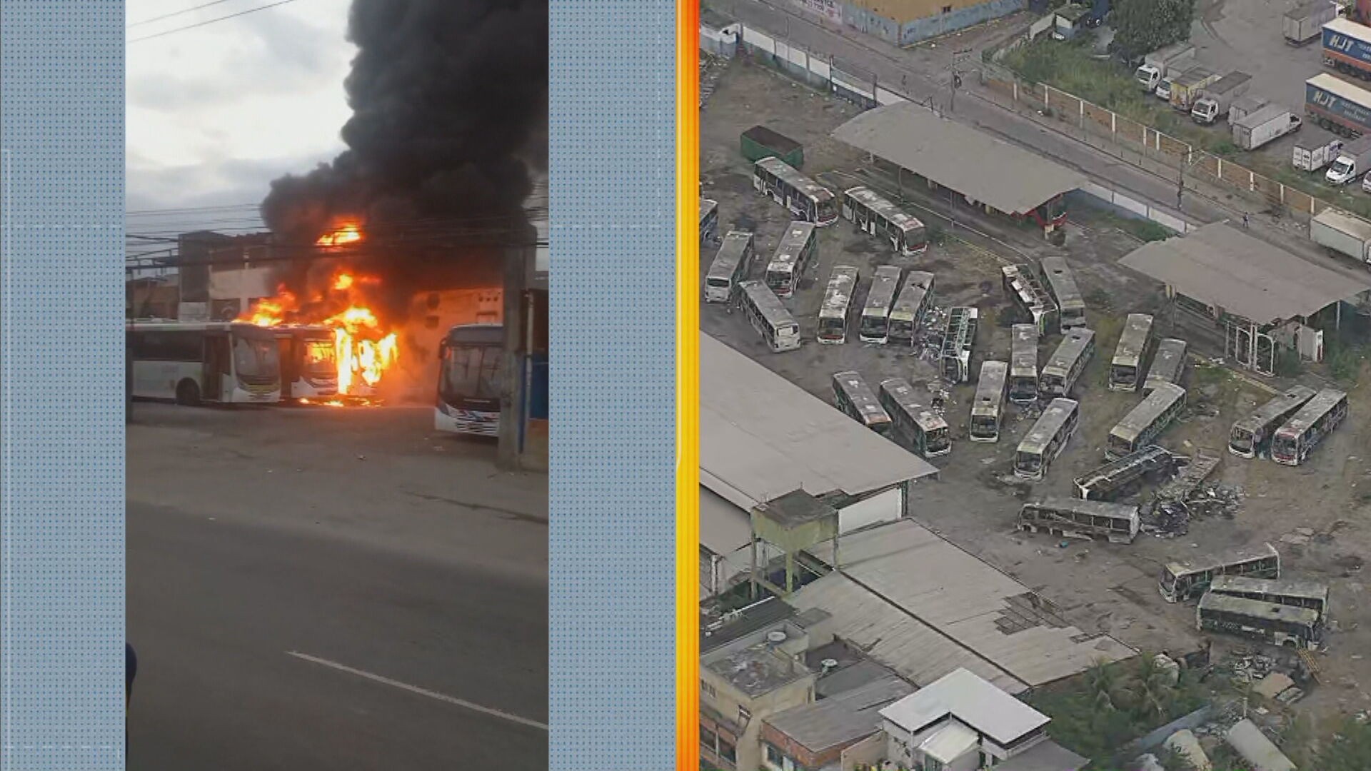 Incêndio em garagem de viação destrói pelo menos 40 ônibus