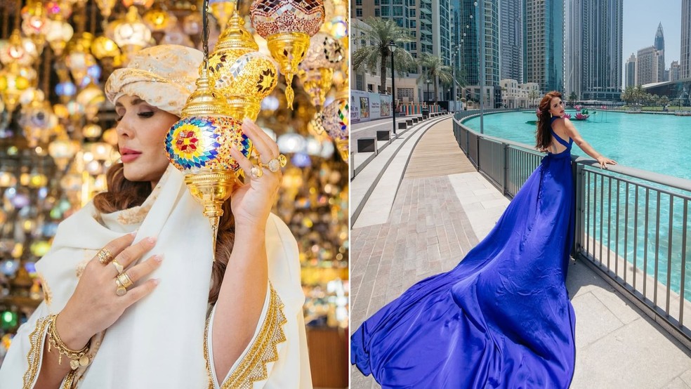 Mulher que extorquia homens em falsos encontros no Espírito Santo ostentava vida de luxo, cirurgias plásticas e até viagem para Dubai nas redes sociais — Foto: Reprodução/ Redes Sociais