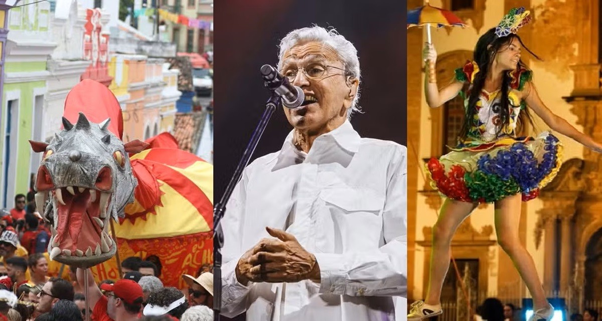 Prévias de carnaval no Recife e em Olinda têm Sala da Justiça com Caetano Veloso e Marina Sena, Bal Masqué e Eu Acho é Pouco; confira
