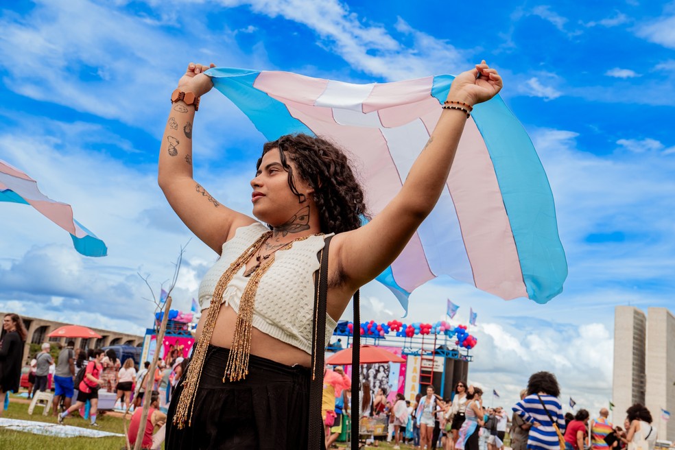 Primeira edição da Marsha Nacional pela Visibilidade Trans, em imagem de arquivo — Foto: Reprodução
