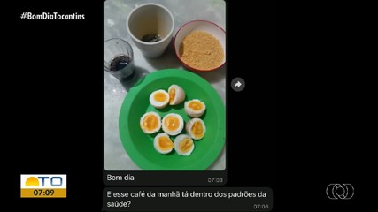 Nutricionista reaje a café da manhã dos telescpectadores