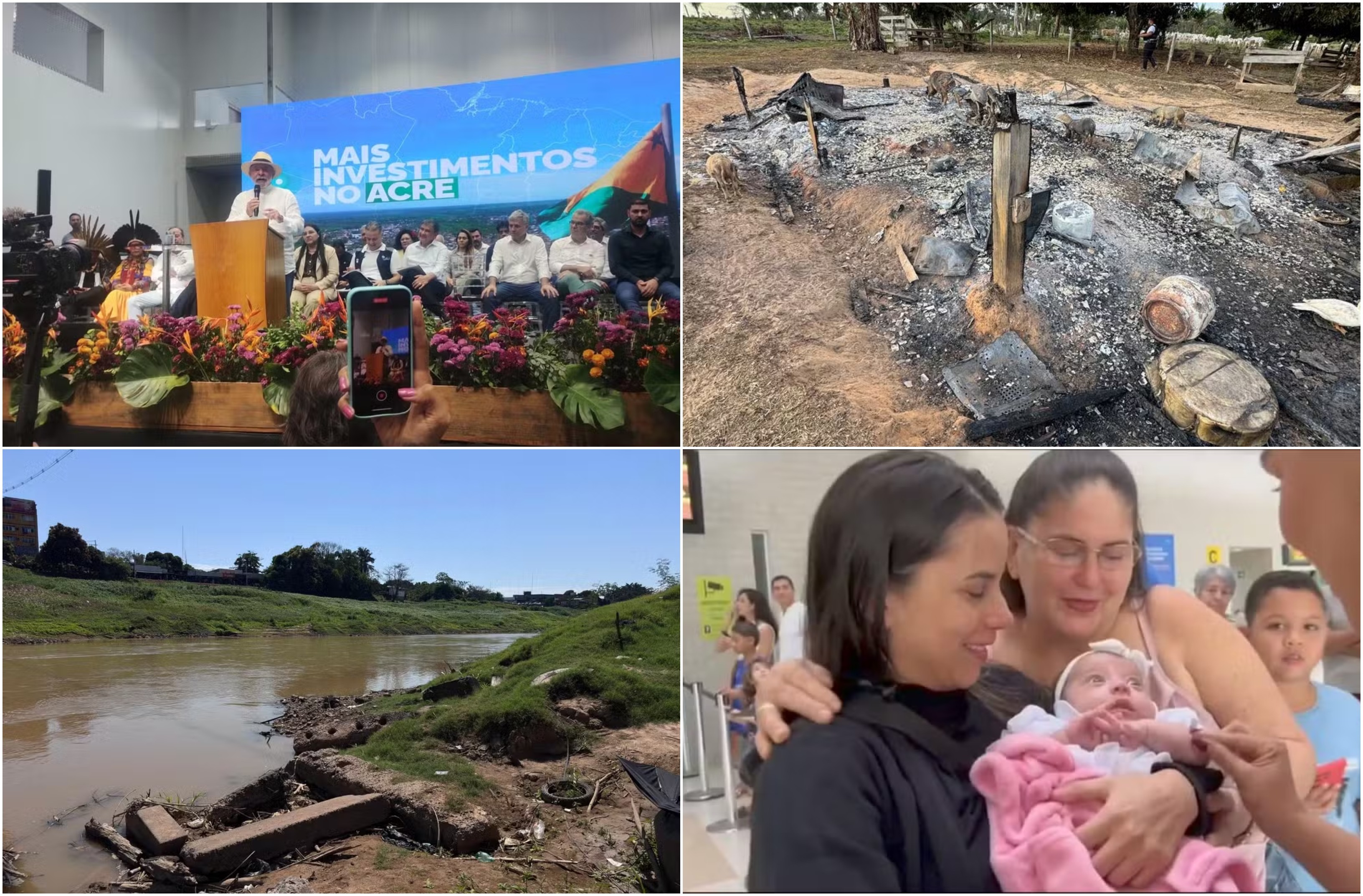 Você viu? Lula no Acre, bebê Aurora volta para casa, seca do Rio Acre e mais