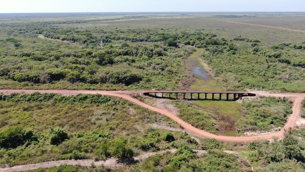 Estrutura ficava na região da Estrada Parque Pantanal — Foto: IHP/ Reprodução