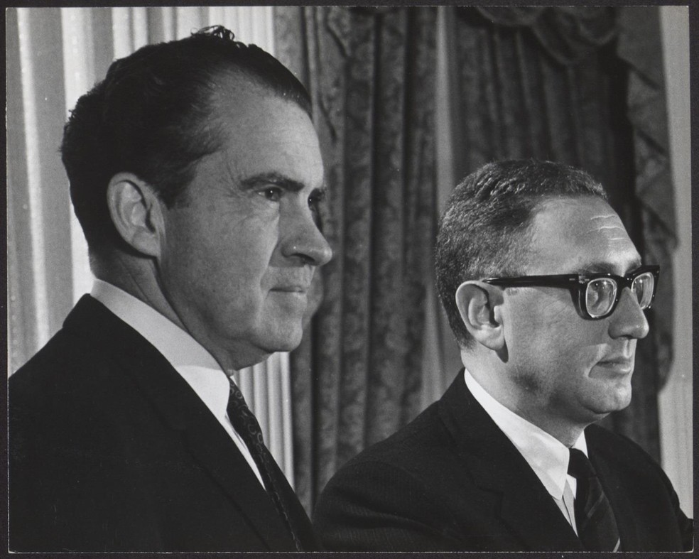 Richard Nixon e Henry Kissinger juntos em foto tirada no fim da década de 1960 — Foto: Henry Kissenger