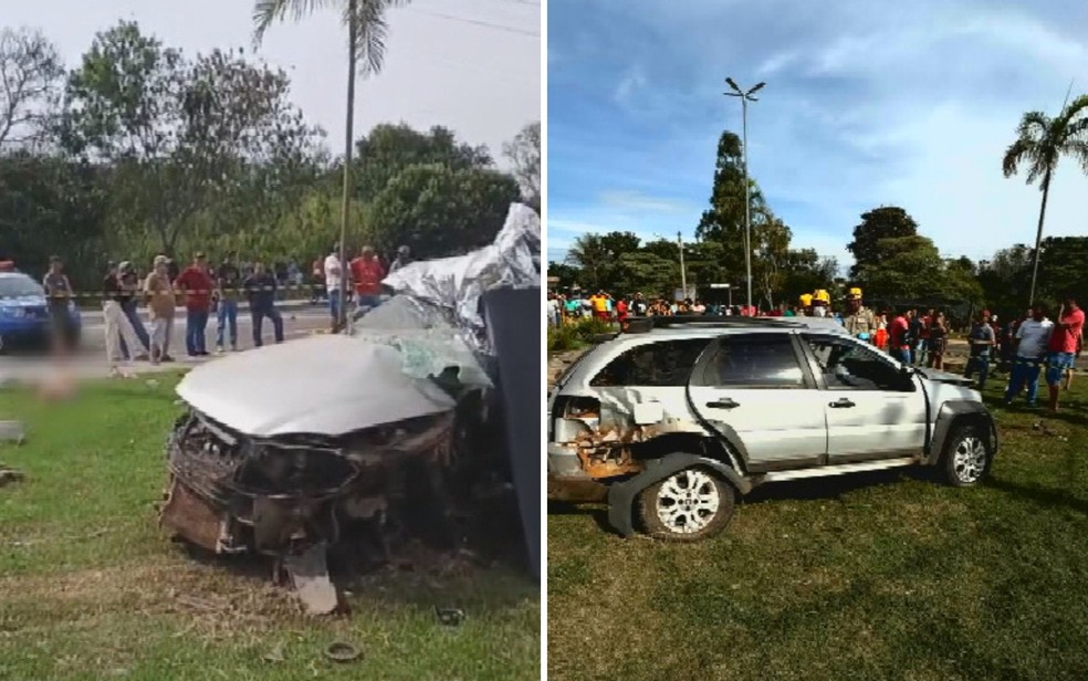 Motorista mata pai e filho em acidente ao tentar fugir ap&oacute;s matar idoso atropelado em Mineiros, Goi&aacute;s, diz pol&iacute;cia &mdash; Foto: Reprodu&ccedil;&atilde;o/TV Anhanguera