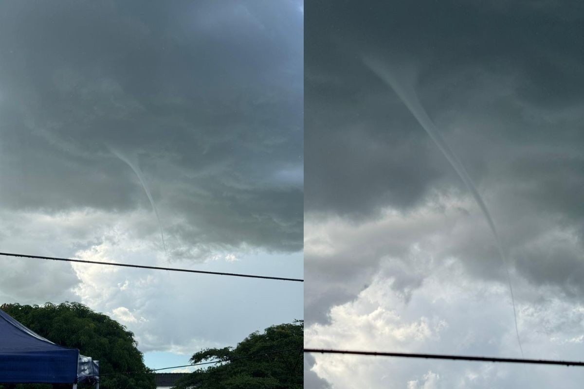 Estágio inicial da formação de um tornado, nuvem funil foi registrada ao menos cinco vezes em menos de dois meses no Paraná